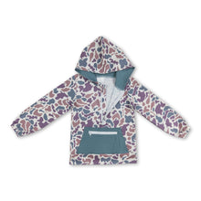 Load image into Gallery viewer, Long sleeves green camo pocket zipper boys hoodie