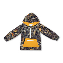 Load image into Gallery viewer, Long sleeves yellow camo pocket zipper boys hoodie
