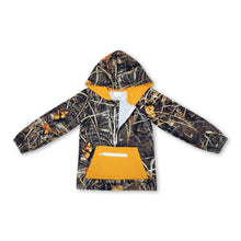 Load image into Gallery viewer, Long sleeves yellow camo pocket zipper boys hoodie