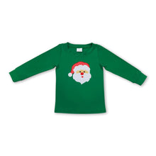 Load image into Gallery viewer, Long sleeves green santa kids boys Christmas shirt