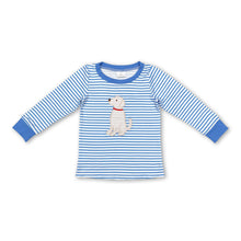 Load image into Gallery viewer, Blue stripe long sleeves dog kids boys shirt