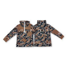 Load image into Gallery viewer, Long sleeves brown camo kids boys zipper pullover