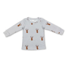 Load image into Gallery viewer, Long sleeves stripe deer long sleeves baby boy shirt