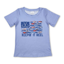 Load image into Gallery viewer, Grey short sleeves lure fishing baby boy shirt