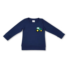 Load image into Gallery viewer, Blue long sleeves tractor farm kids boys shirt
