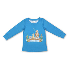 Load image into Gallery viewer, Long sleeves blue fishing baby boy hunting shirt