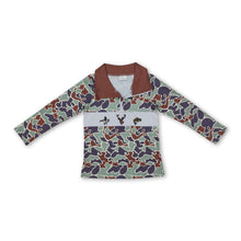 Load image into Gallery viewer, Camo duck deer fish kids boys hunting zip pullover