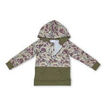 Load image into Gallery viewer, Long sleeves camo pocket kids hunting hoodie