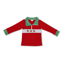 Load image into Gallery viewer, Stripe long sleeves red Christmas tree truck boys pullover