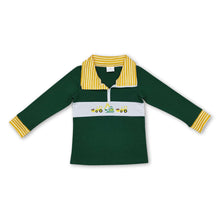 Load image into Gallery viewer, Stripe long sleeves green constructions boys pullover