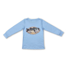 Load image into Gallery viewer, Light blue long sleeves fishing kids boys hunting shirt