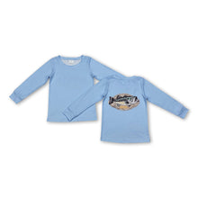 Load image into Gallery viewer, Light blue long sleeves fishing kids boys hunting shirt