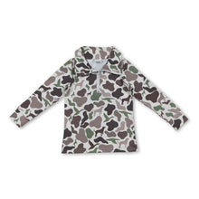 Load image into Gallery viewer, Long sleeves camo dog duck boys hunting zip pullover