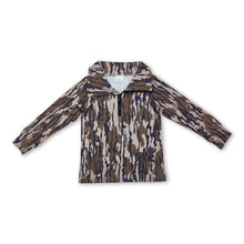 Load image into Gallery viewer, Long sleeves camo boys hunting zip pullover