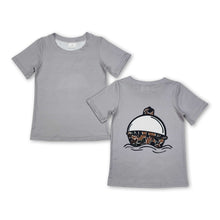 Load image into Gallery viewer, Short sleeves grey camo slip float fishing boys shirt