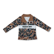 Load image into Gallery viewer, Long sleeves brown camo mama's boy kids zip pullover