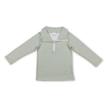 Load image into Gallery viewer, Long sleeves green stripe kids boys zip pullover