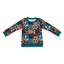 Load image into Gallery viewer, Long sleeves bull skull cactus western kids boys shirt