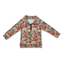 Load image into Gallery viewer, Long sleeves bull skull camo kids boys zipper hoodie
