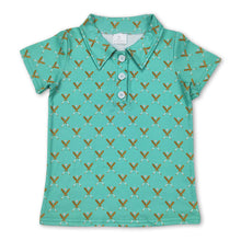 Load image into Gallery viewer, Green short sleeves baseball kids boys polo shirt