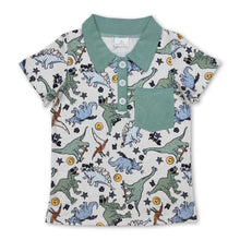 Load image into Gallery viewer, Short sleeves pocket dinosaur kids boys polo shirt