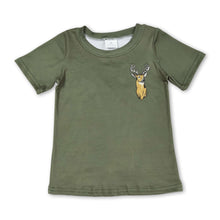 Load image into Gallery viewer, Short sleeves olive camo deer kids boys shirt