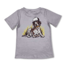 Load image into Gallery viewer, Short sleeves Grey dog kids boys shirt