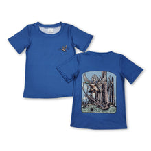 Load image into Gallery viewer, Short sleeves blue duck kids boys shirt