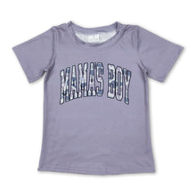 Load image into Gallery viewer, Short sleeves grey camo mama's boy children shirt