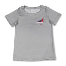 Load image into Gallery viewer, Grey short sleeves stars stripe duck boys 4th of july shirt