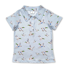 Load image into Gallery viewer, Short sleeves light blue duck kids boys polo shirt
