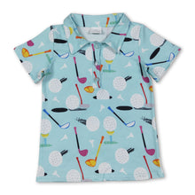 Load image into Gallery viewer, Short sleeves golf kids boys polo shirt
