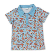 Load image into Gallery viewer, Short sleeves boots hat western boys polo shirt