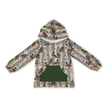 Load image into Gallery viewer, Olive pocket long sleeves duck kids boys hoodie