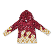 Load image into Gallery viewer, Long sleeves maroon ice cream sprinkle baby kids team hoodie