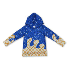 Load image into Gallery viewer, Long sleeves blue ice cream sprinkle baby kids team hoodie