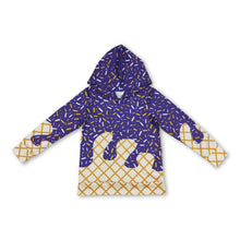 Load image into Gallery viewer, Long sleeves purple ice cream sprinkle baby kids team hoodie