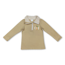 Load image into Gallery viewer, Long sleeves plaid pumpkin kids boys fall zipper pullover