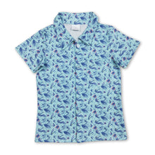Load image into Gallery viewer, Short sleeves lure fishing kids boys button down shirt