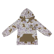 Load image into Gallery viewer, Long sleeves pocket camo plaid dog kids boys zipper hoodie