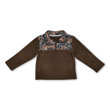 Load image into Gallery viewer, Brown camo long sleeves kids boys winter zipper pullover