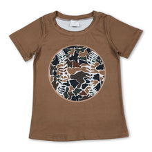 Load image into Gallery viewer, Short sleeves baseball brown camo kids boys T-shirt