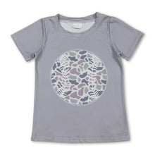 Load image into Gallery viewer, Short sleeves baseball grey camo kids boys T-shirt
