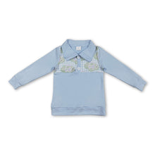 Load image into Gallery viewer, Light blue long sleeves plaid golf kids boys pullover