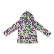 Load image into Gallery viewer, Purple yellow green camo kids boys Mardi Gras hoodie