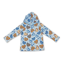 Load image into Gallery viewer, Long sleeves blue heart kids boys Valentine's hoodie