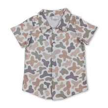 Load image into Gallery viewer, Short sleeves hunting camo kids boys button down shirt