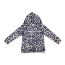 Load image into Gallery viewer, Long sleeves dark grey camo pocket kids boys hoodie
