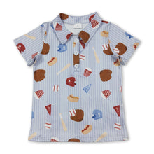 Load image into Gallery viewer, Short sleeves stripe baseball kids boys polo shirt