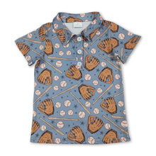 Load image into Gallery viewer, Short sleeves stars baseball kids boys polo shirt